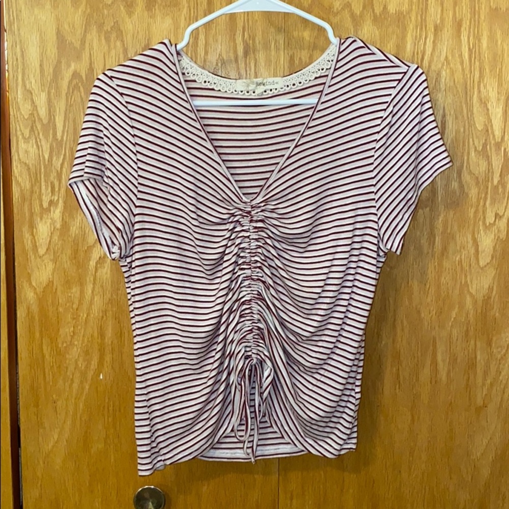 striped adjustable crop top